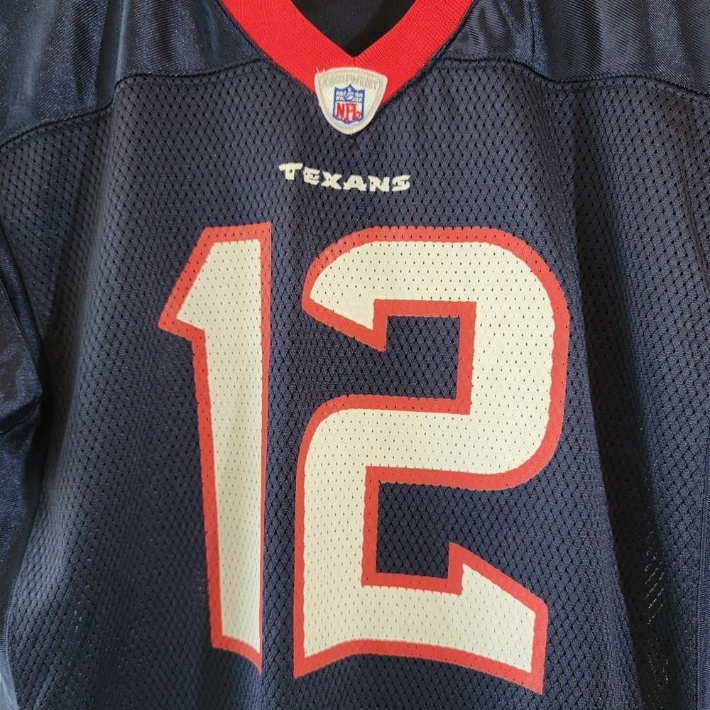 Original NFL Reebok Texans Kasper Jersey T-Shirt Sz XL Blue Red Short Sleeve - Picture 3 of 12